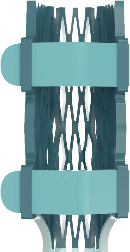 A Struxaform splint seen from directly above, the repeating lattice cells visible end to end